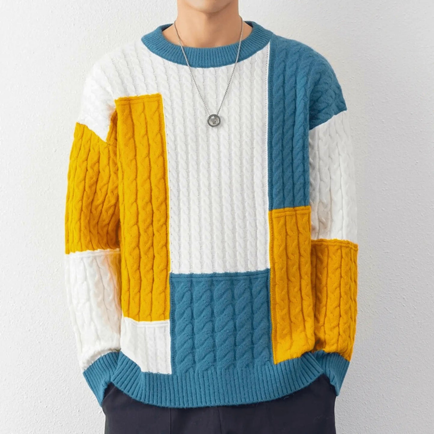 Knitted Patchwork Sweater