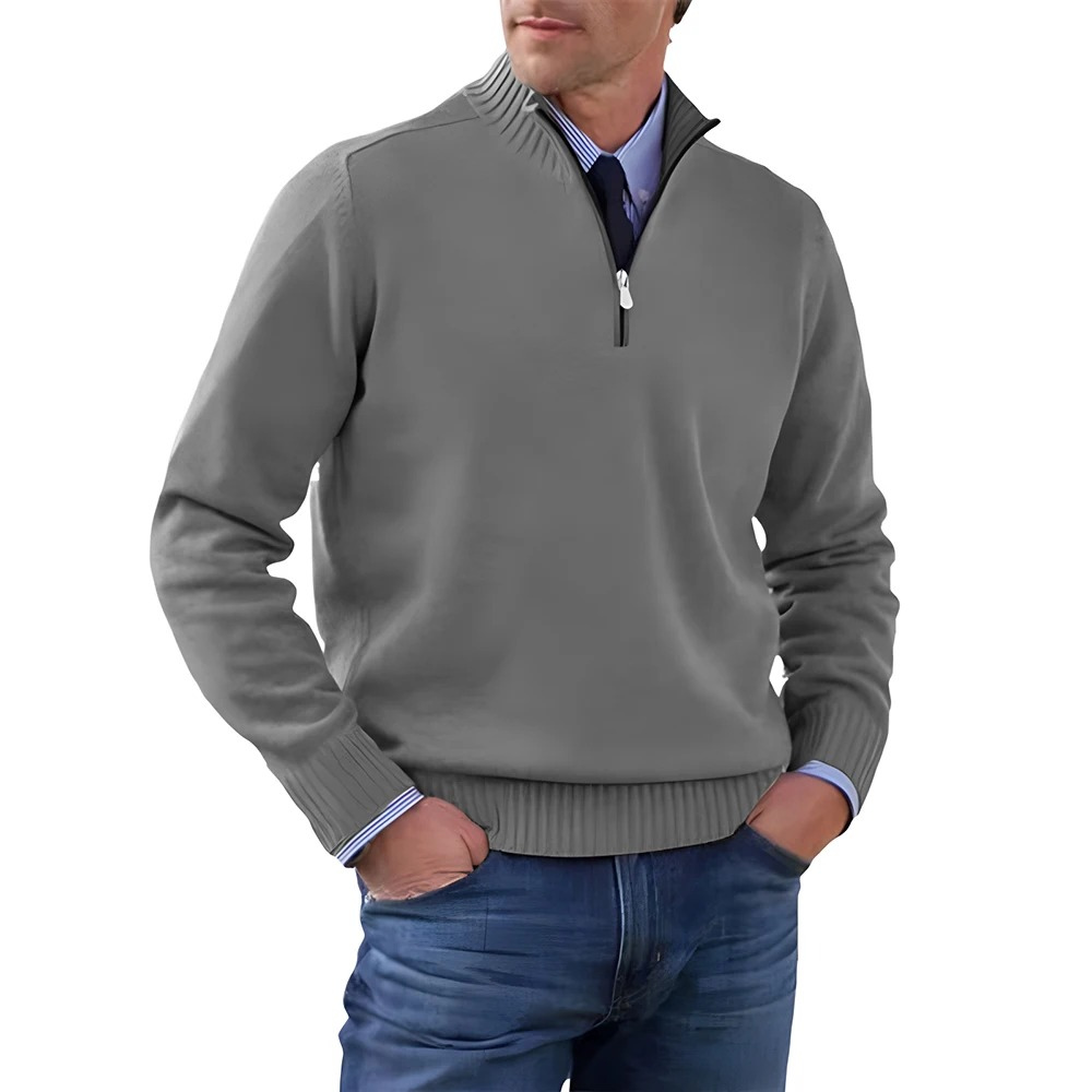 Men’s Knitted Zip Sweater for Winter – Lucas