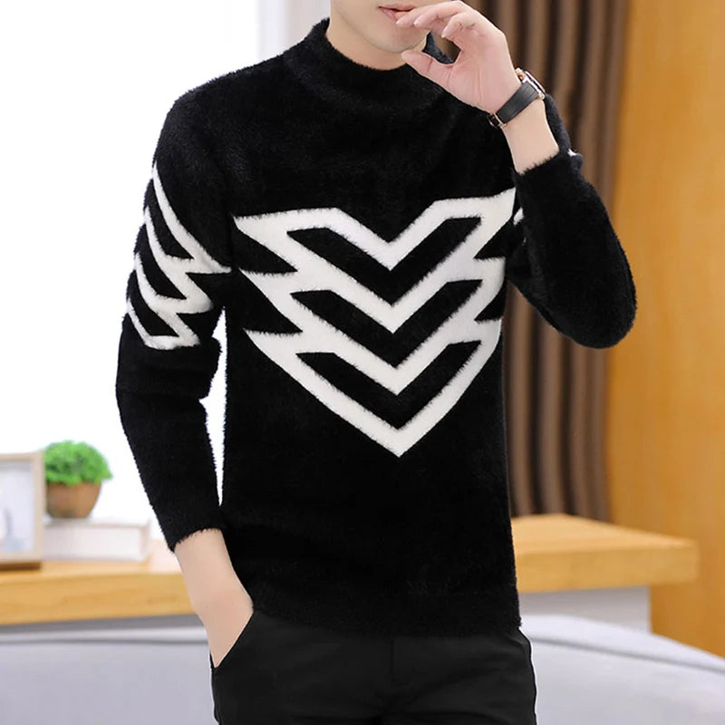 Elliot - Patterned knit sweaters with long sleeve