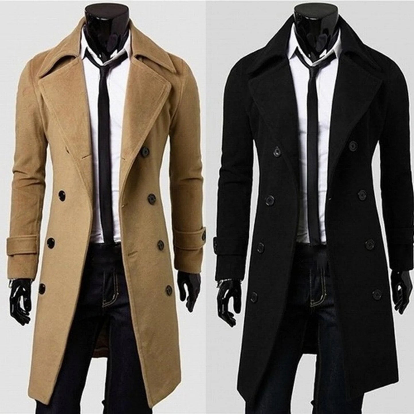 Men's Classic Double-Breasted Trench Coat for All Seasons – Oliver