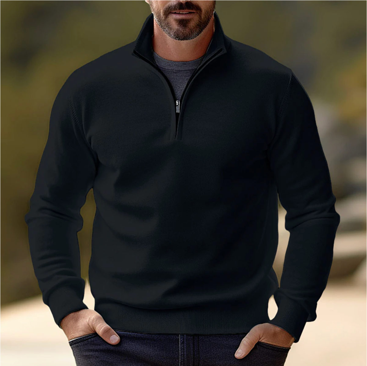 Casual Half-Zip Sweater for Men – James