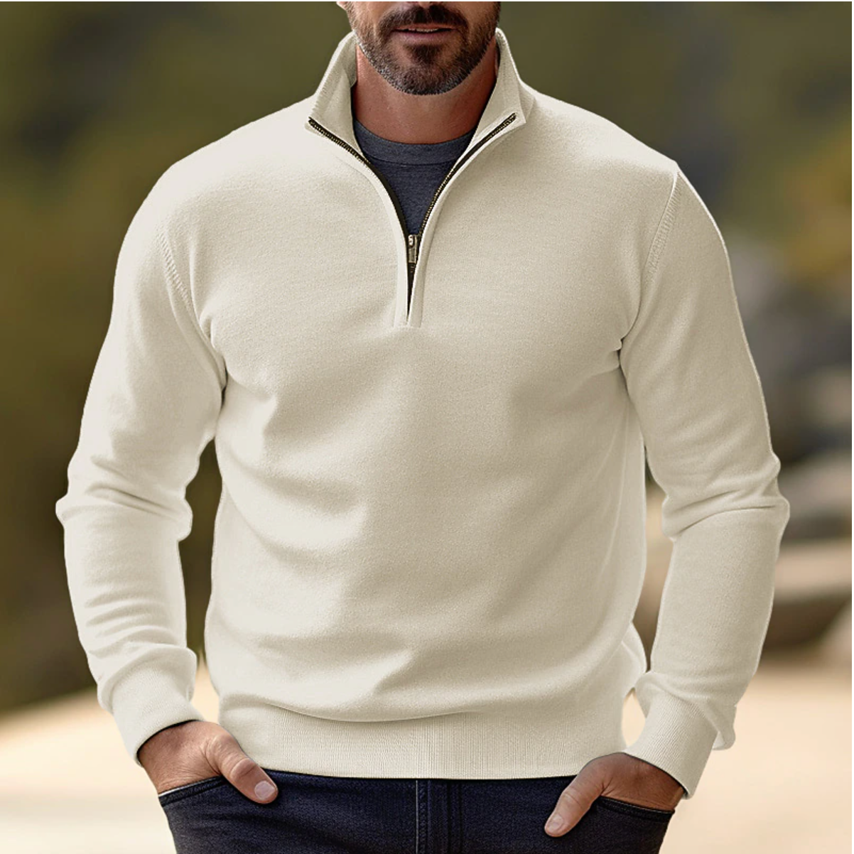 Casual Half-Zip Sweater for Men – James