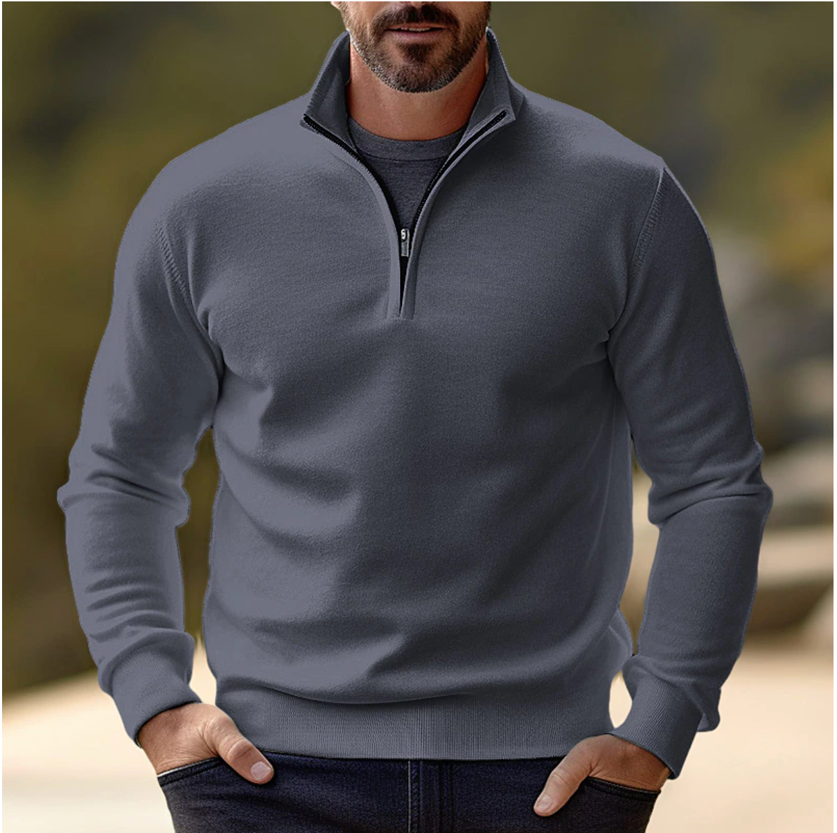 Casual Half-Zip Sweater for Men – James