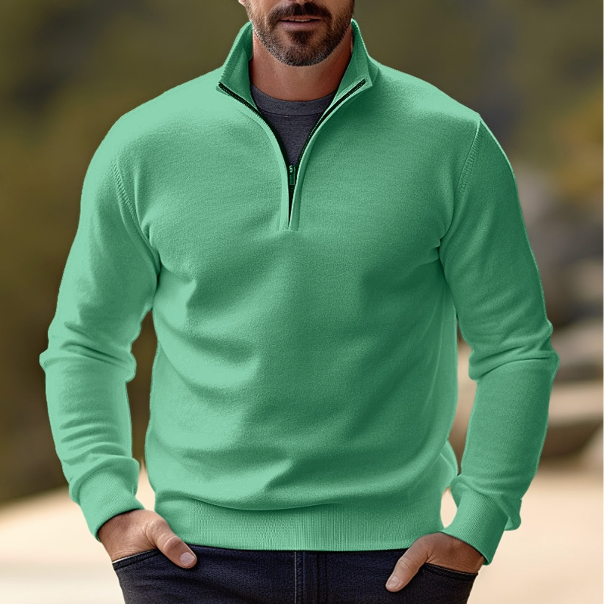 Casual Half-Zip Sweater for Men – James