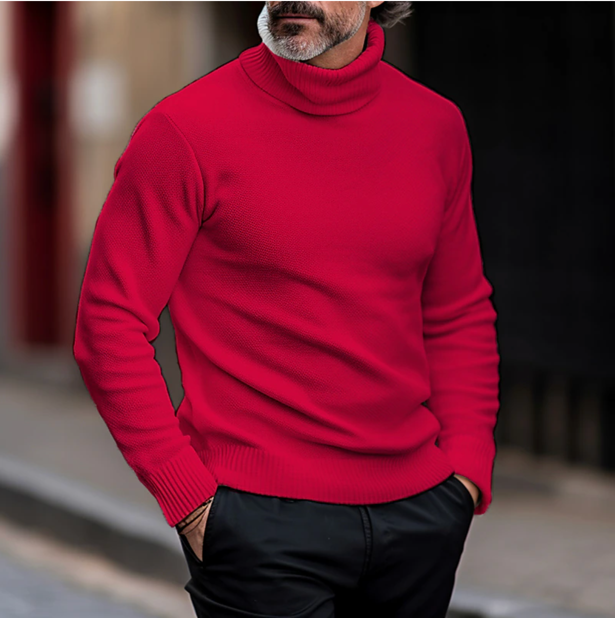 Warm Roll-Neck Knitted Sweater for Men – Daniel