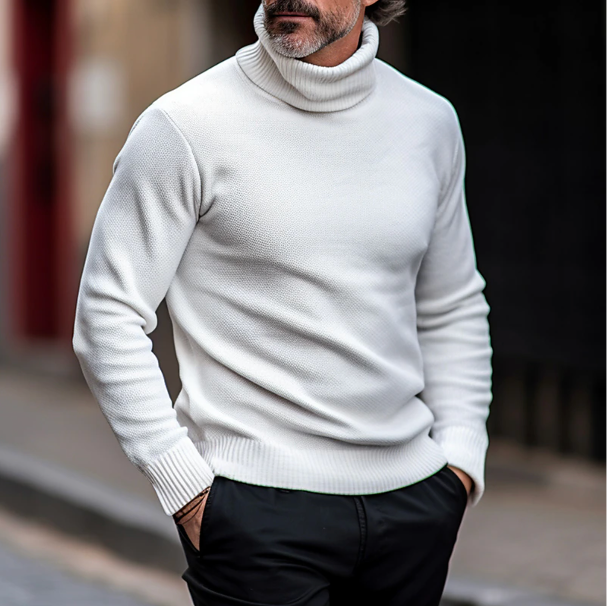 Warm Roll-Neck Knitted Sweater for Men – Daniel