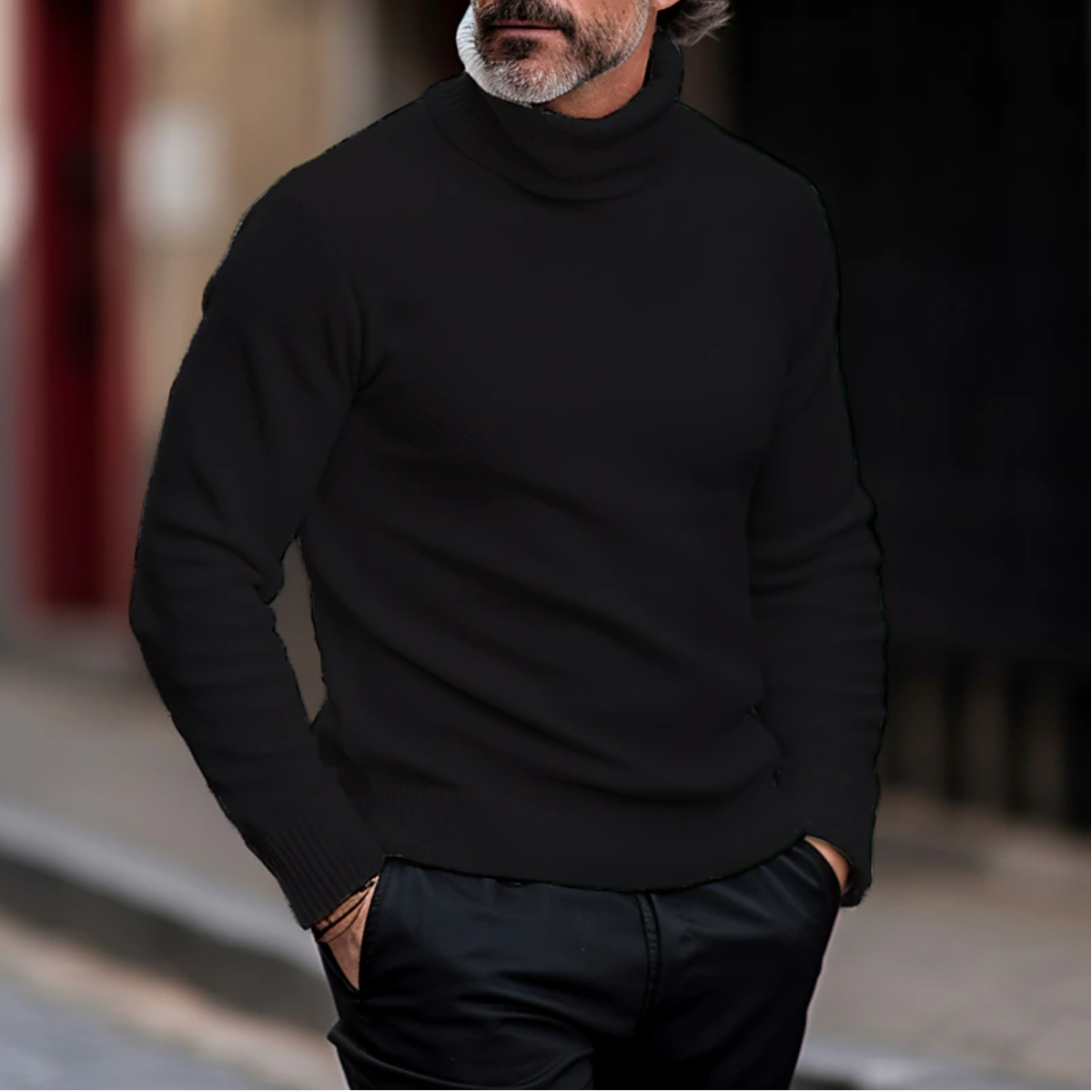 Warm Roll-Neck Knitted Sweater for Men – Daniel
