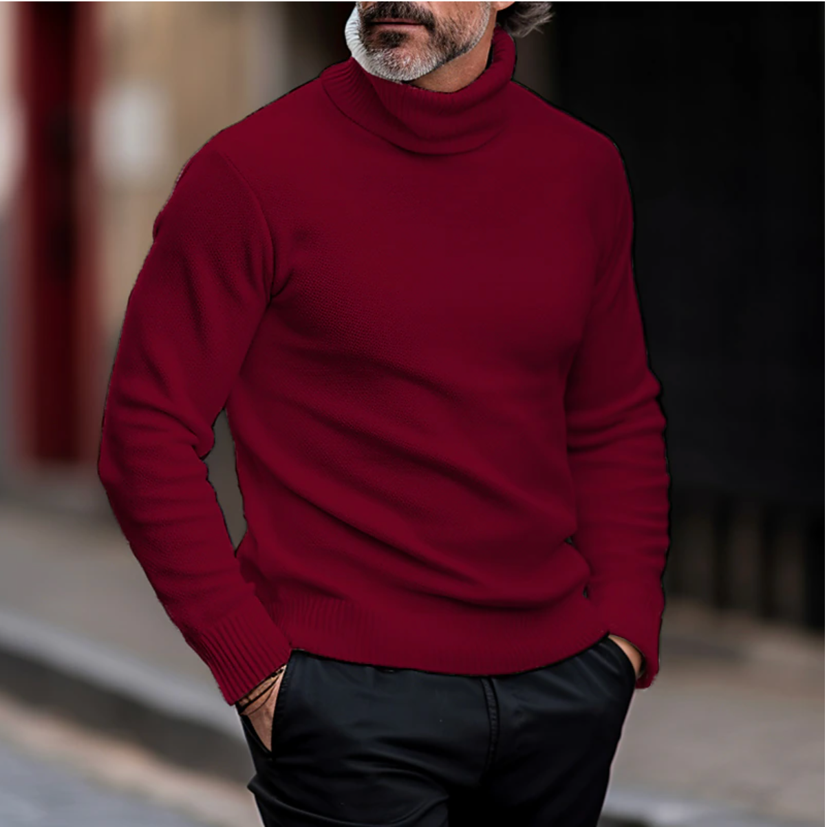 Warm Roll-Neck Knitted Sweater for Men – Daniel