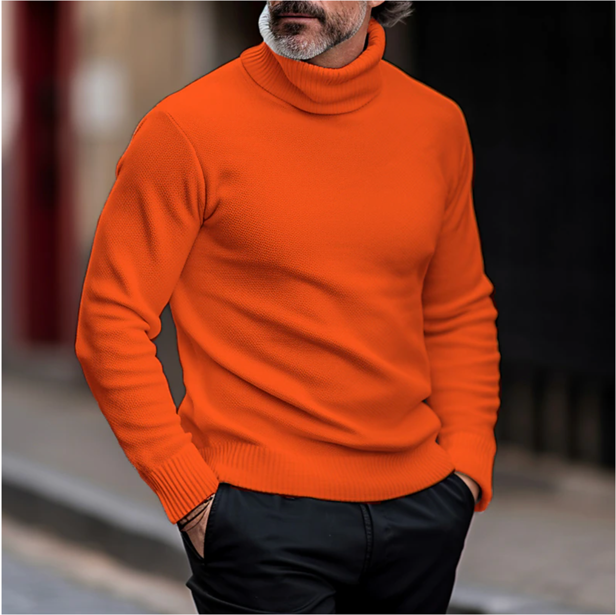 Warm Roll-Neck Knitted Sweater for Men – Daniel