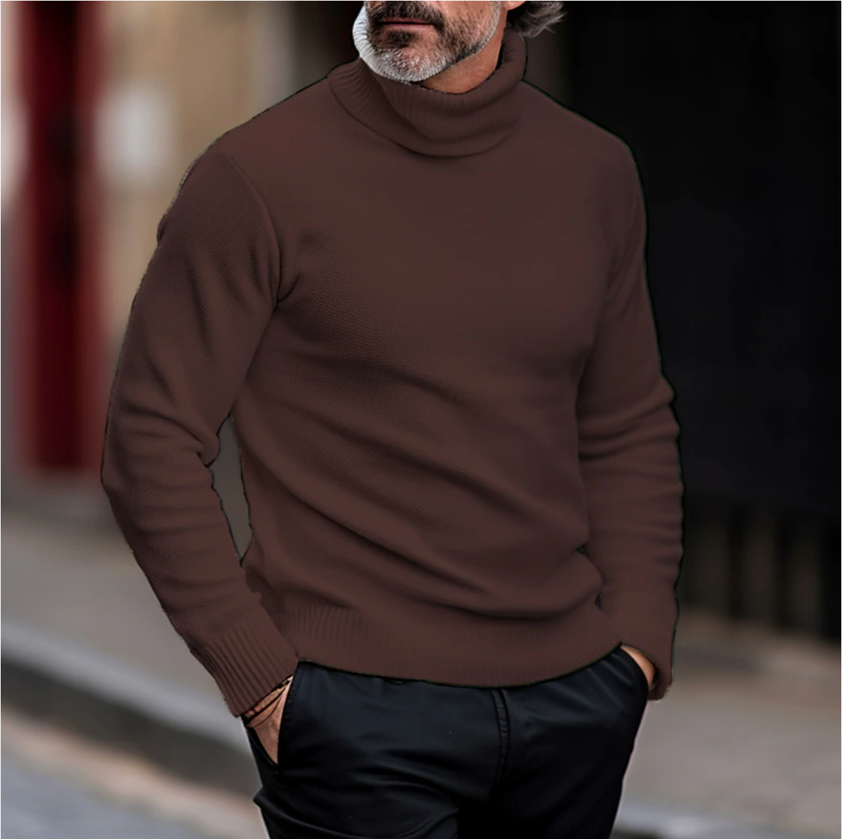 Warm Roll-Neck Knitted Sweater for Men – Daniel