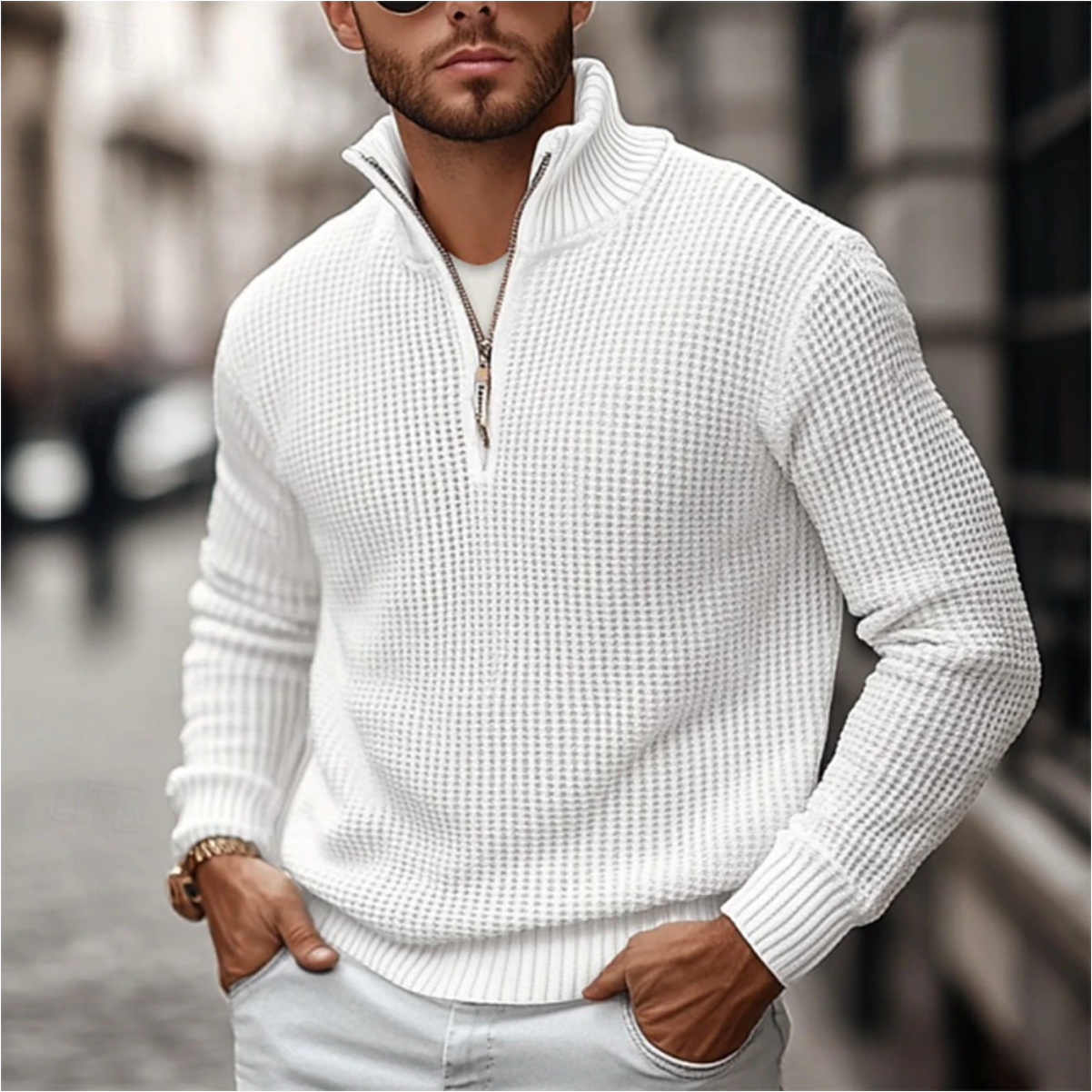 Lightweight Zip-Up Cotton Sweater – Nathan