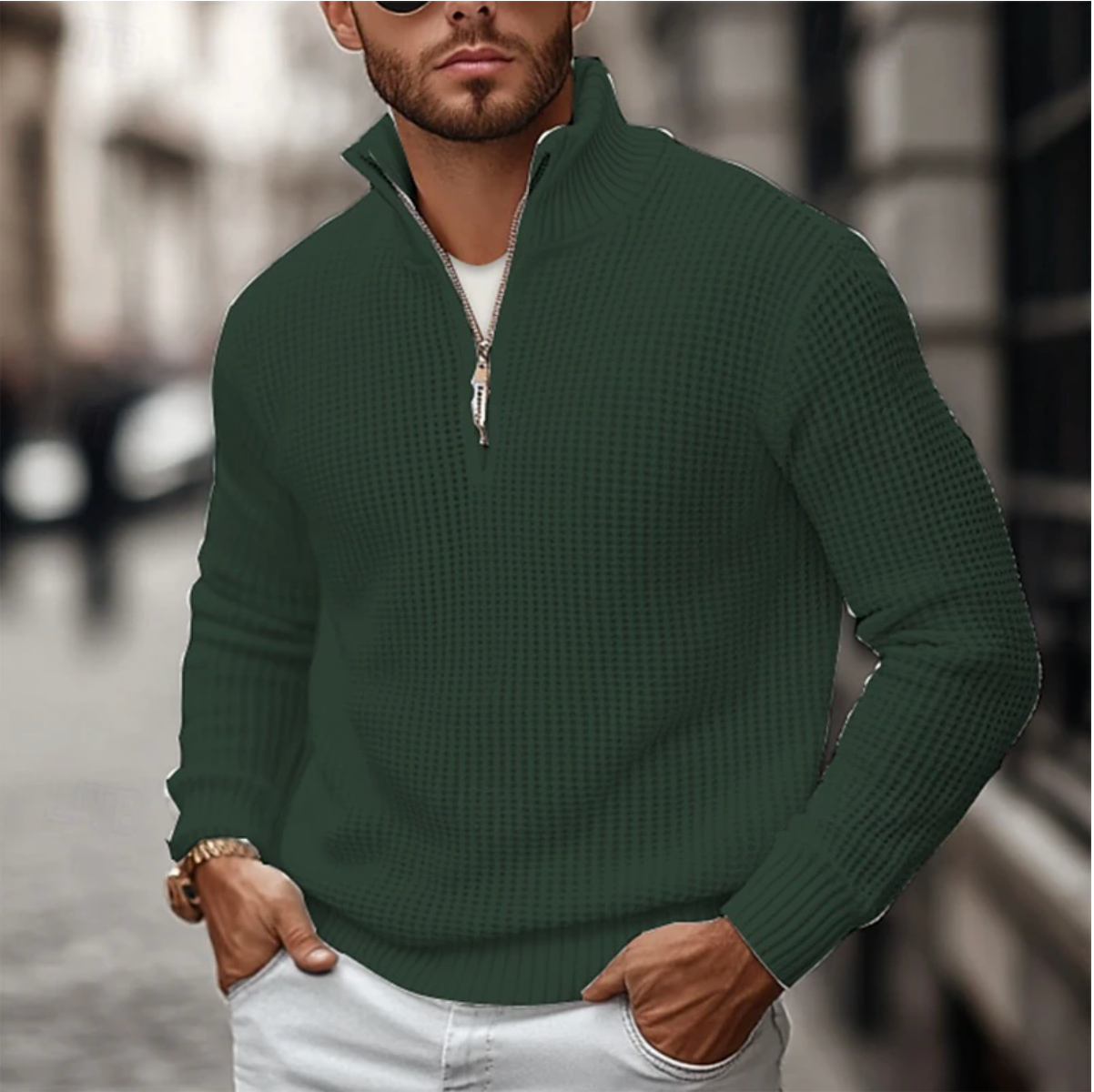 Lightweight Zip-Up Cotton Sweater – Nathan