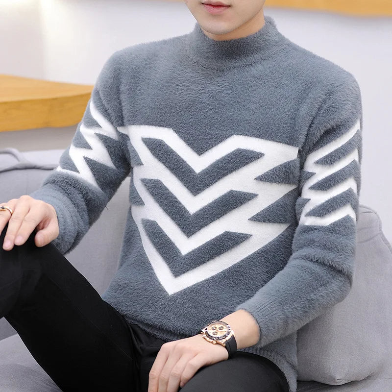 Elliot - Patterned knit sweaters with long sleeve