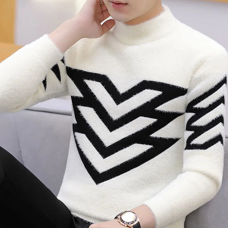 Elliot - Patterned knit sweaters with long sleeve