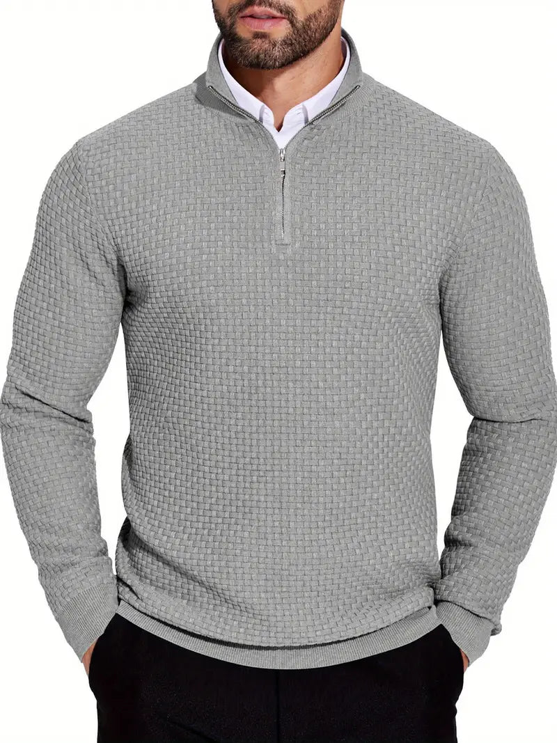 Quarter Zip Relaxed Fit Sweater for Men – Daniel