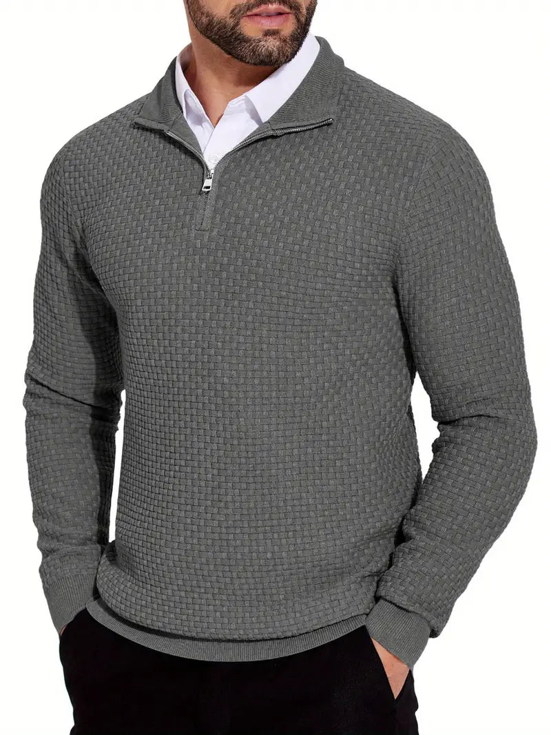 Quarter Zip Relaxed Fit Sweater for Men – Daniel