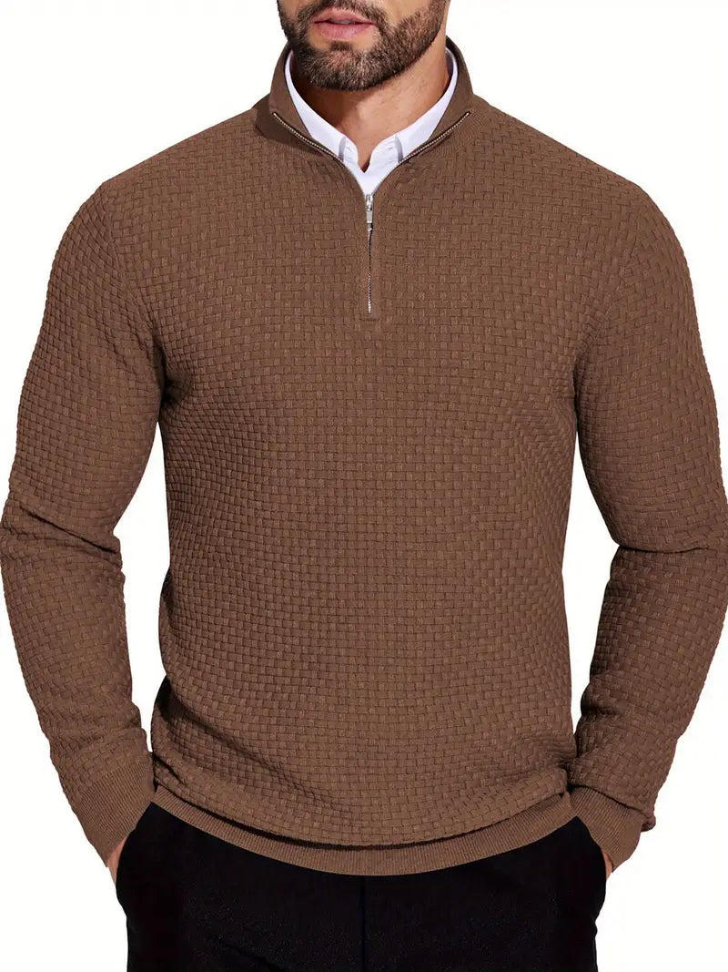Quarter Zip Relaxed Fit Sweater for Men – Daniel