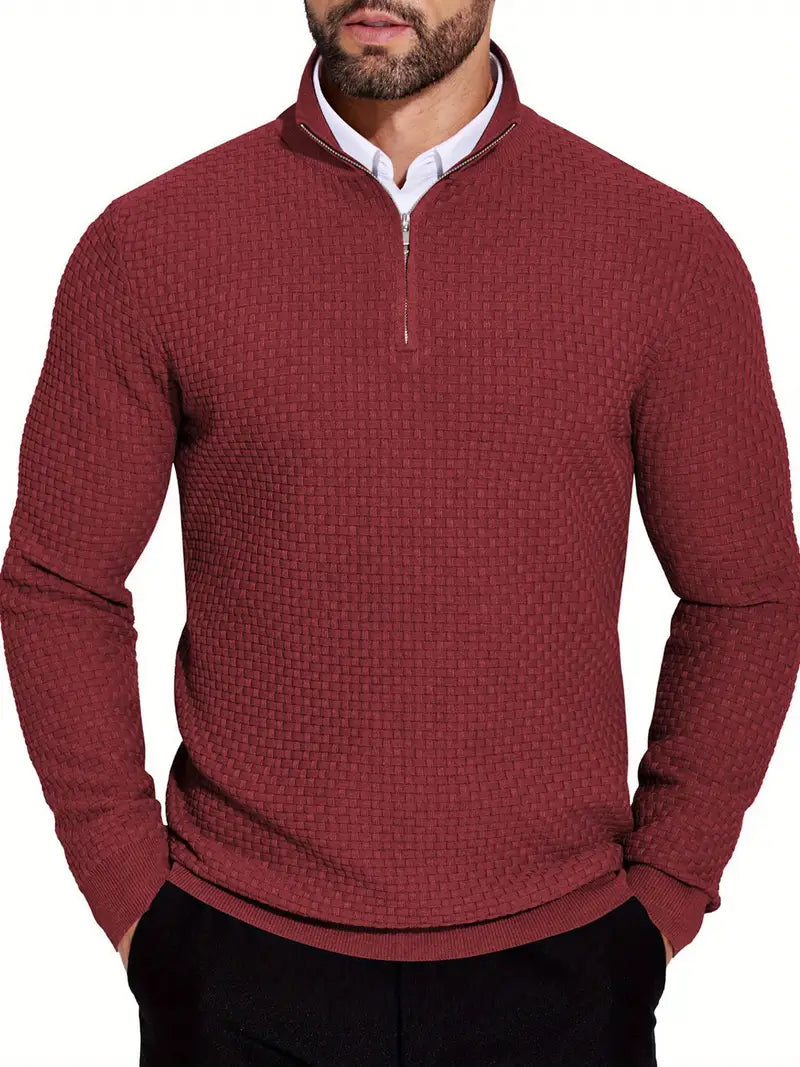 Quarter Zip Relaxed Fit Sweater for Men – Daniel