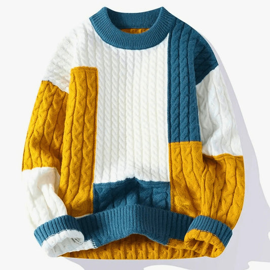 Knitted Patchwork Sweater