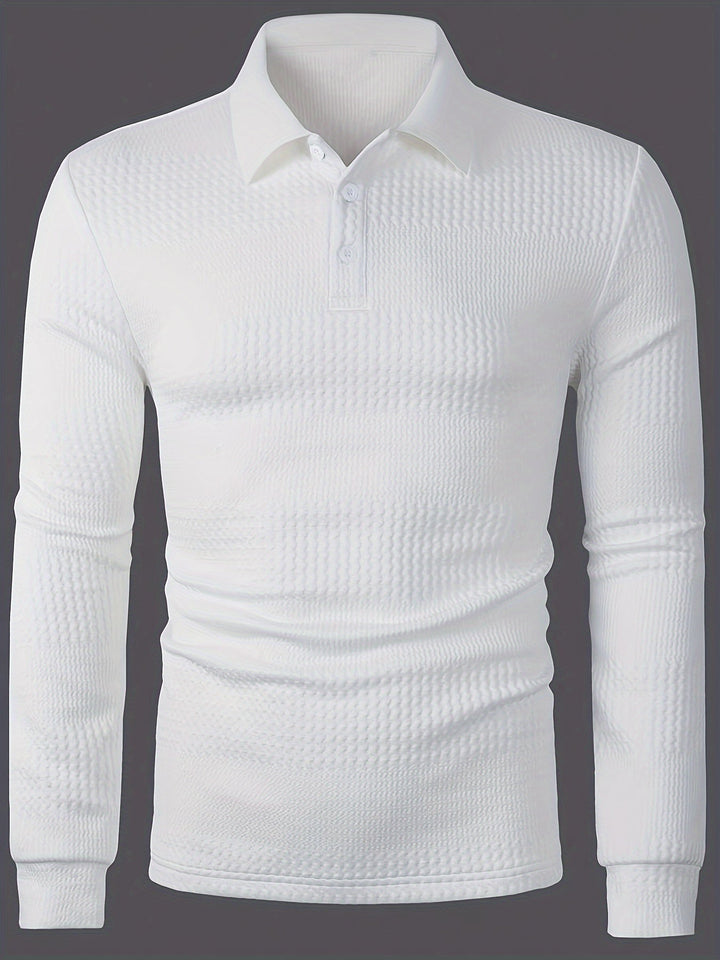 Men's Long Sleeve Knit Polo Shirt Casual – Richard