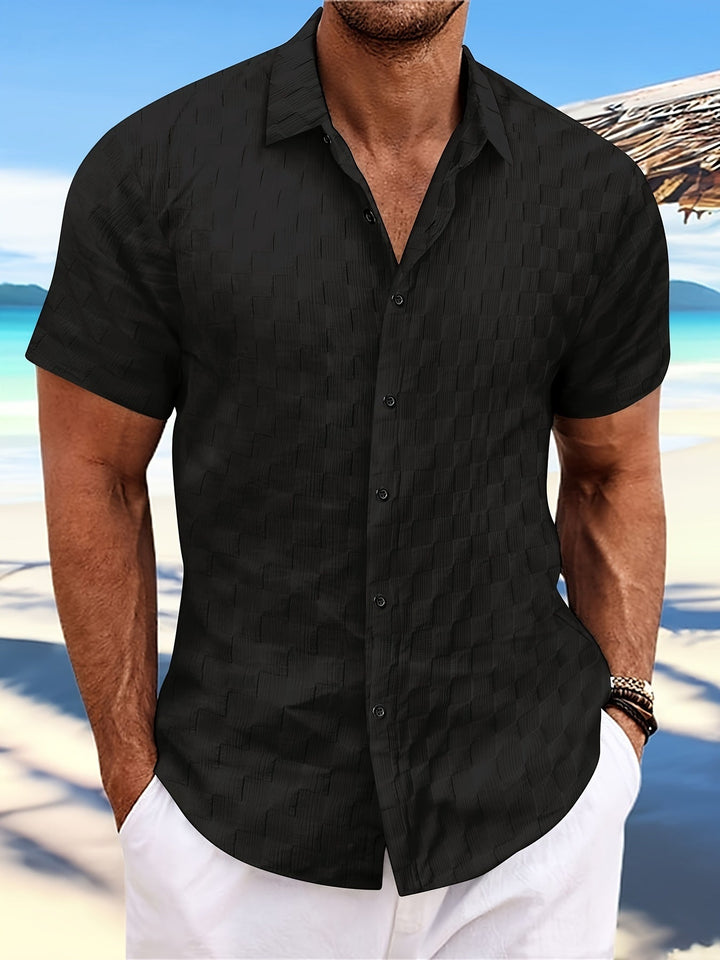 Men's Short Sleeve Mesh Texture Summer Shirt – John