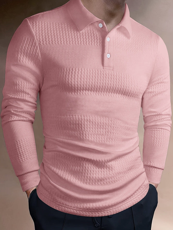 Men's Solid Jacquard Polo T-Shirt for Comfort – Ryan