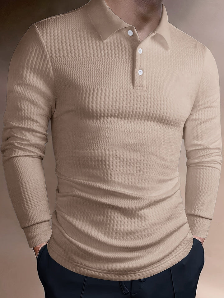 Men's Solid Jacquard Polo T-Shirt for Comfort – Ryan