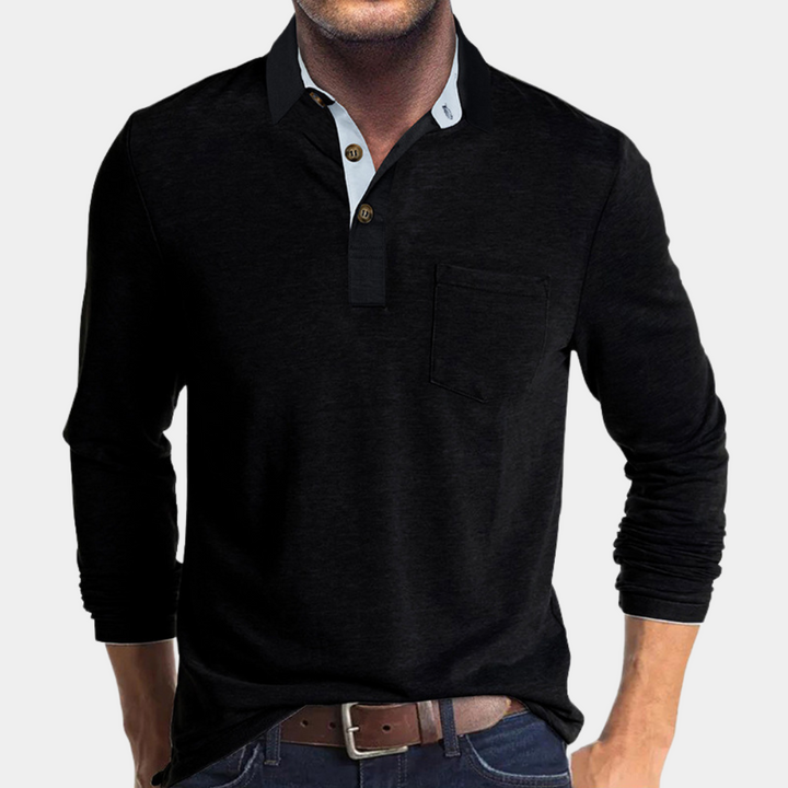Stylish Men's Long Sleeve Shirt with Collar – Robert