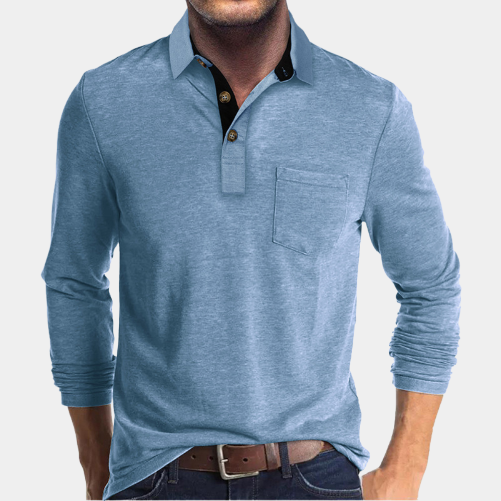 Stylish Men's Long Sleeve Shirt with Collar – Robert