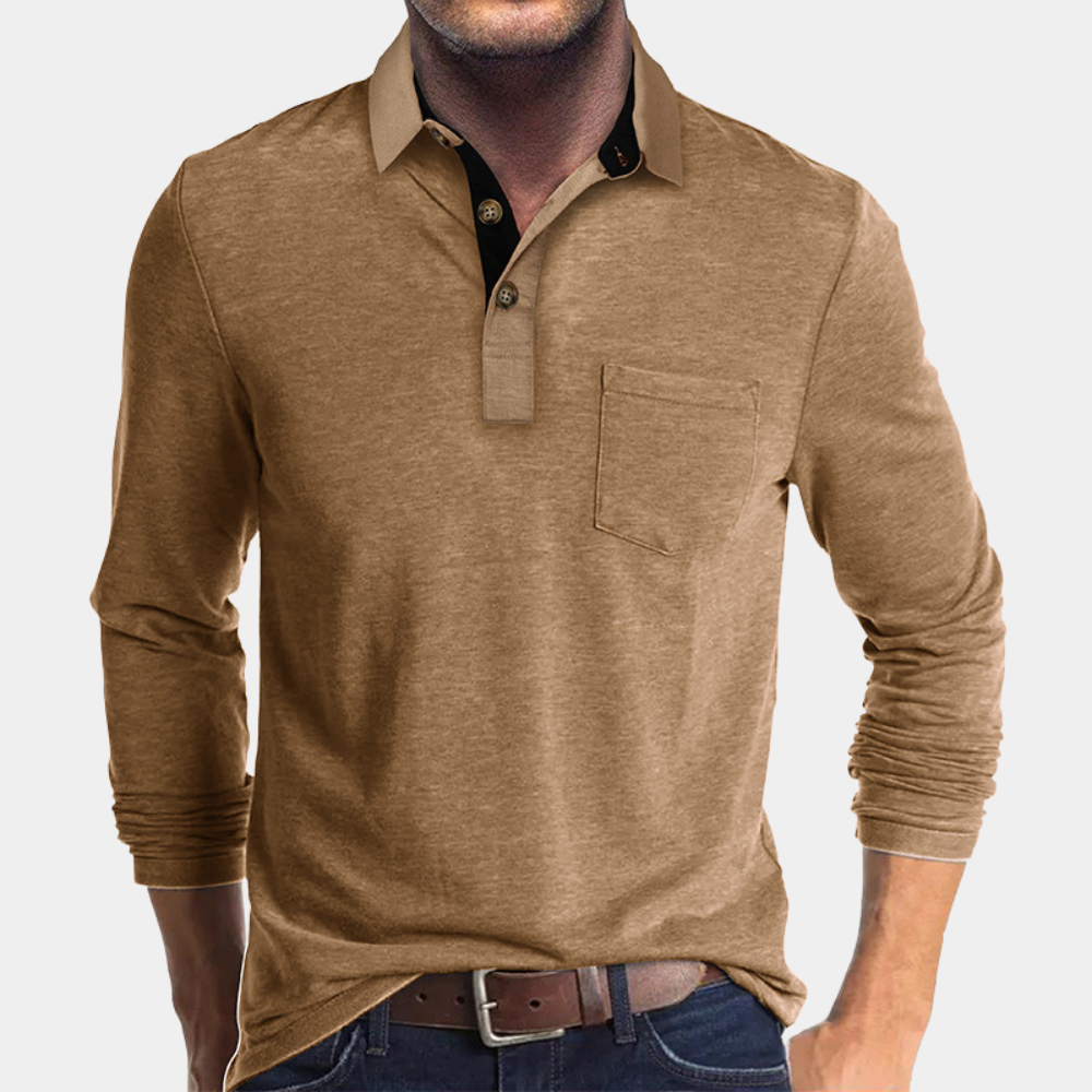 Stylish Men's Long Sleeve Shirt with Collar – Robert