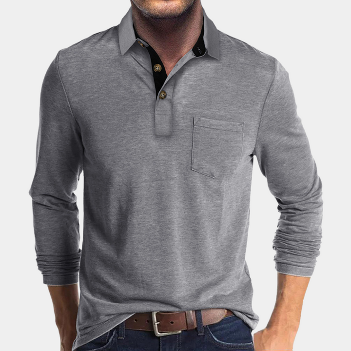 Stylish Men's Long Sleeve Shirt with Collar – Robert