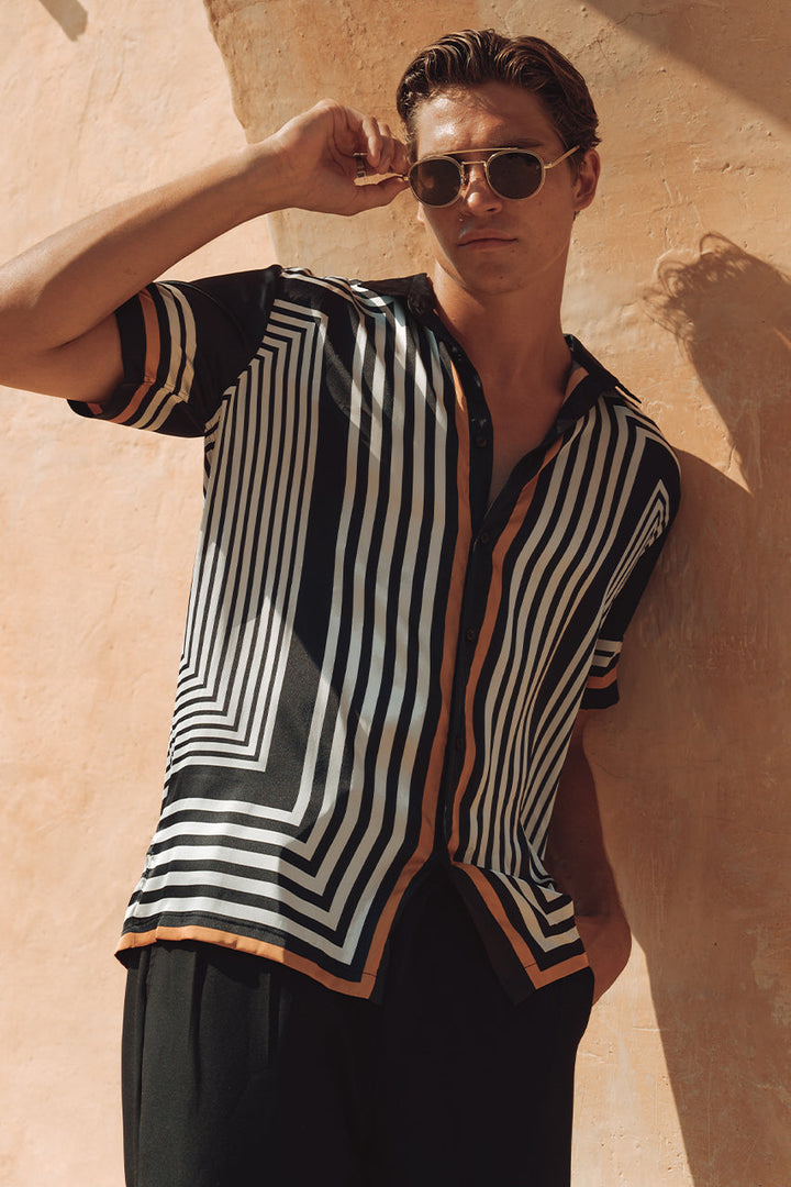 Abstract line pattern shirt