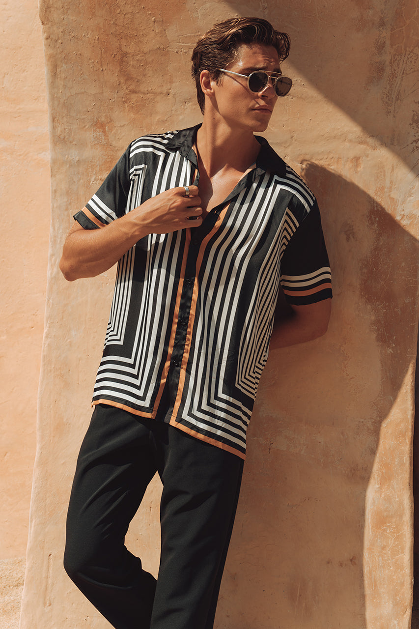 Abstract line pattern shirt