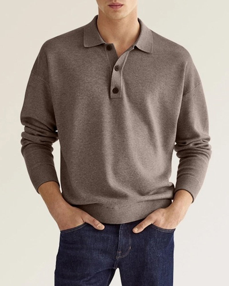 Classic Long Sleeve Polo for Men - Oliver