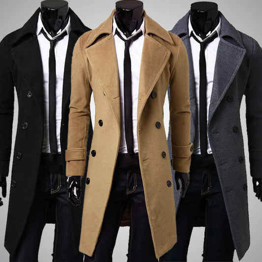 Men's Classic Double-Breasted Trench Coat for All Seasons – Oliver