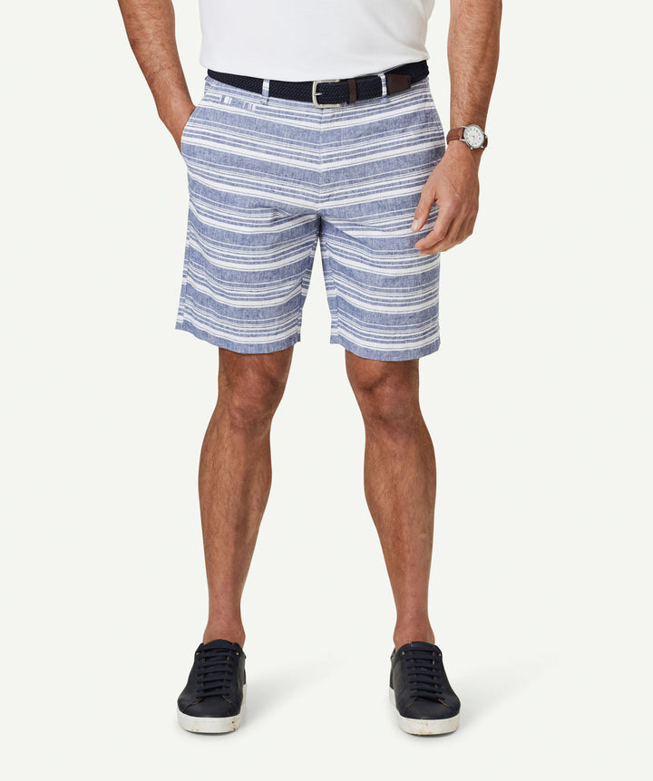 Chic Stripe Linen Blend Shorts