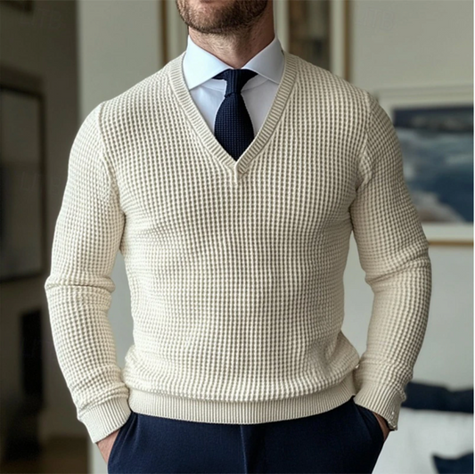 Classic V-Neck Cotton Sweater for Men – Adam