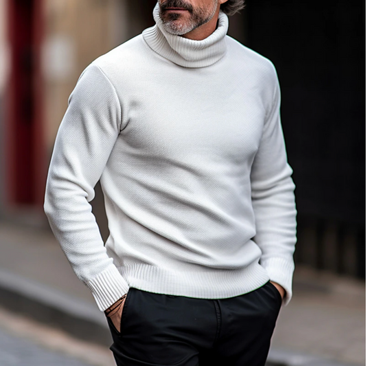 Warm Roll-Neck Knitted Sweater for Men – Daniel