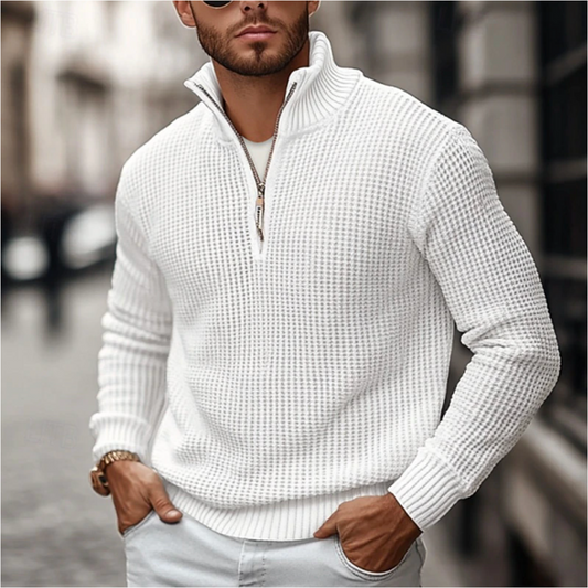 Lightweight Zip-Up Cotton Sweater – Nathan