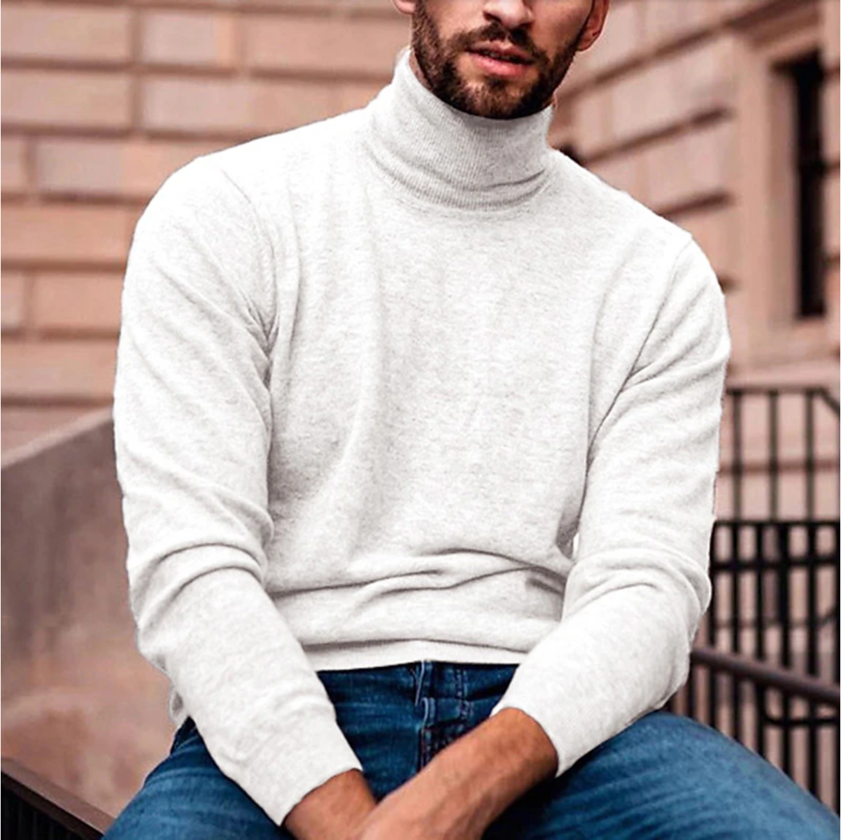 Men’s Wool Blend Turtleneck Sweater for Cold Weather – Nico