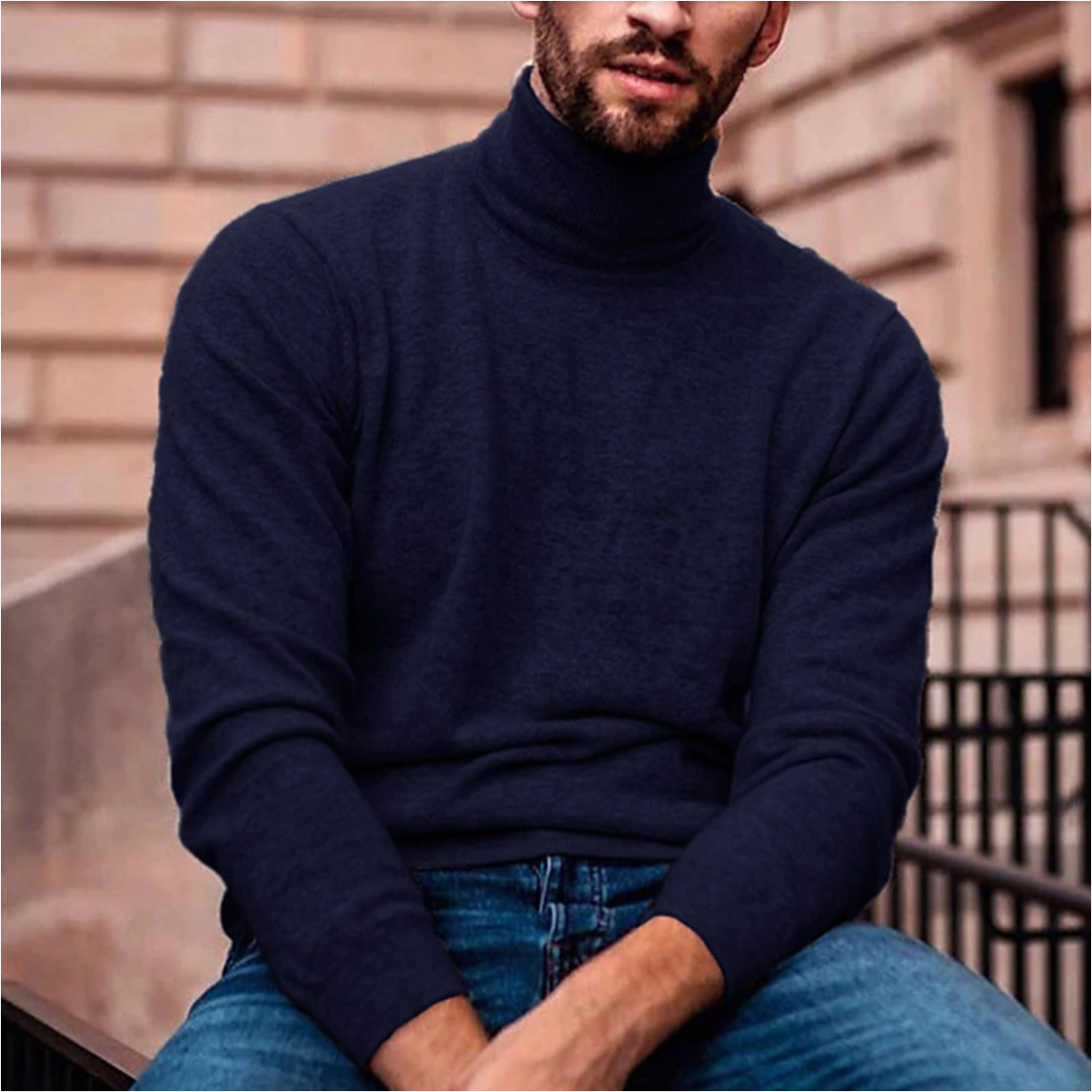 Men’s Wool Blend Turtleneck Sweater for Cold Weather – Nico