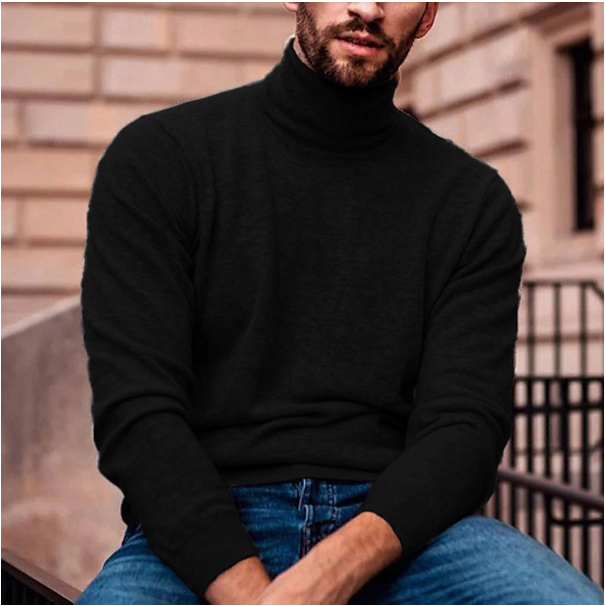 Men’s Wool Blend Turtleneck Sweater for Cold Weather – Nico