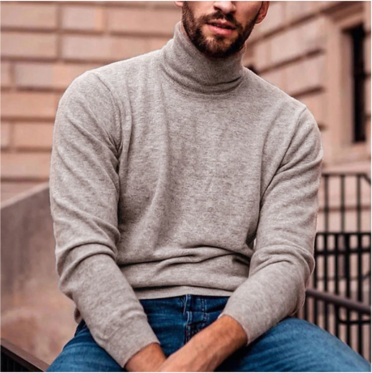 Men’s Wool Blend Turtleneck Sweater for Cold Weather – Nico