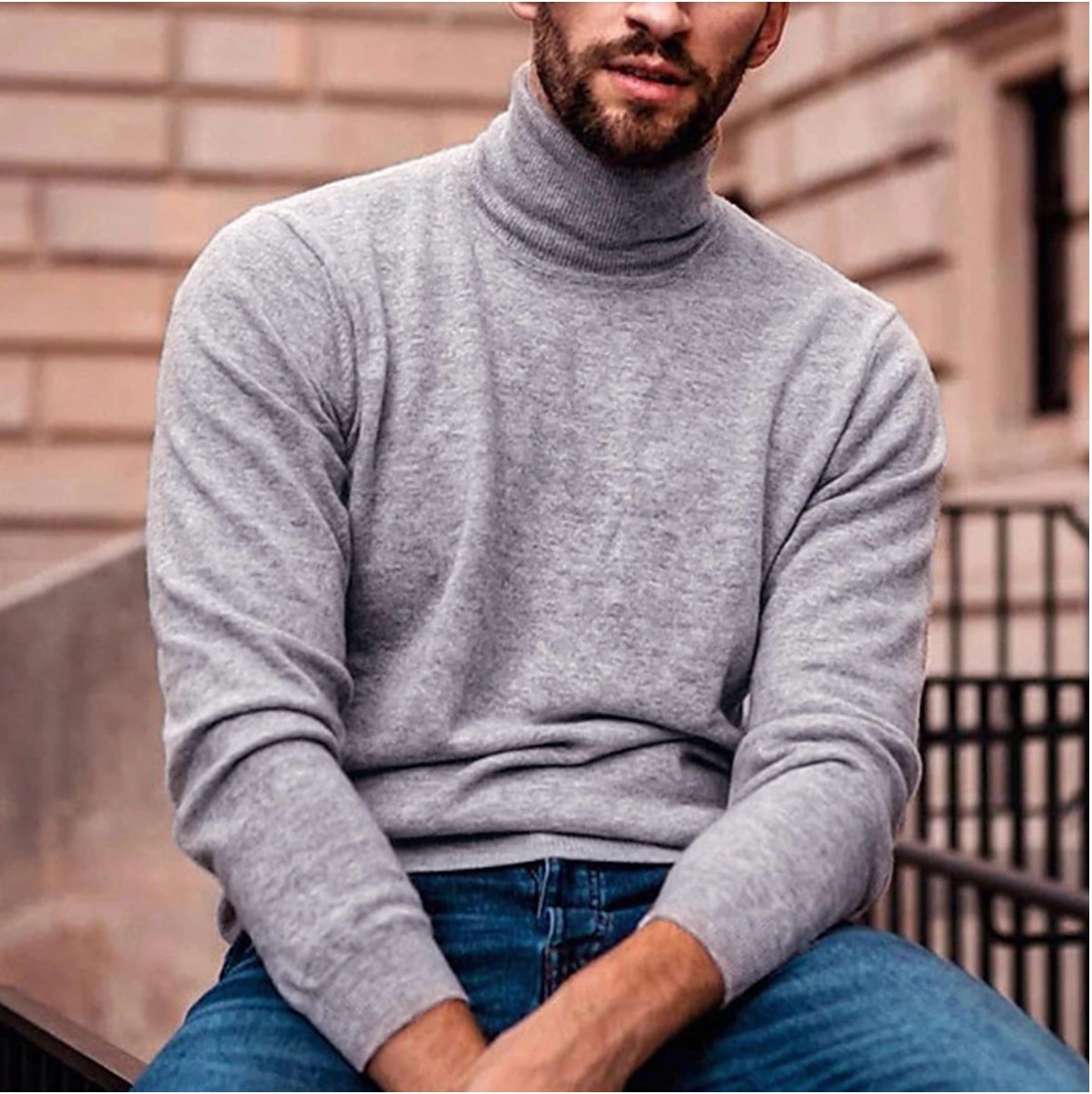 Men’s Wool Blend Turtleneck Sweater for Cold Weather – Nico