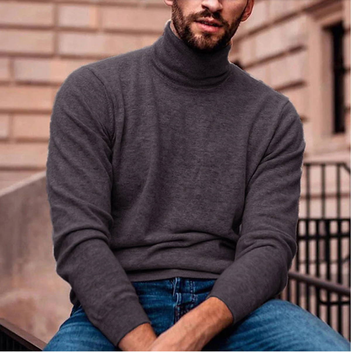 Men’s Wool Blend Turtleneck Sweater for Cold Weather – Nico