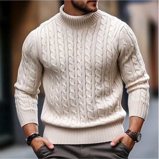 Men’s Ribbed Turtleneck Sweater for Cold Days – Charles