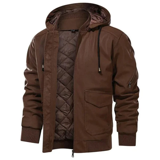 Faux Leather Biker Jacket Men Winter Wear – Corrado