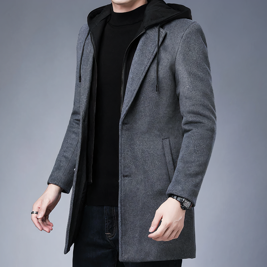 Men's Wool Trench Coat for Winter – Classic and Warm – Oliver