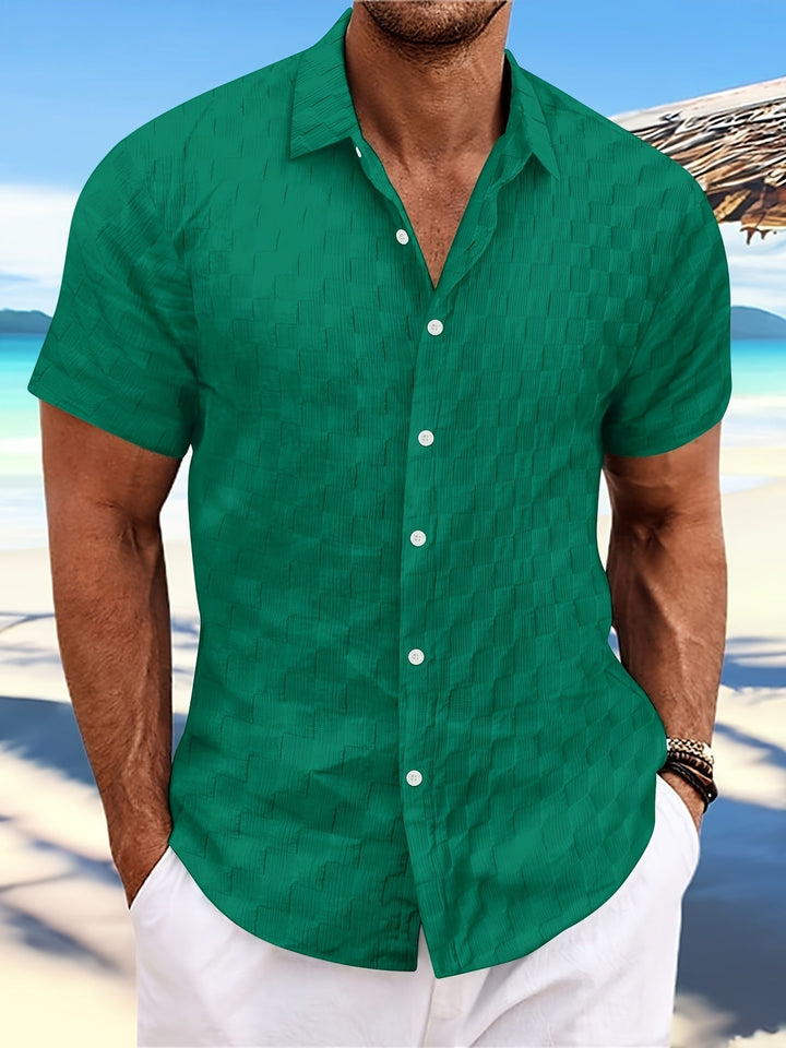 Men's Short Sleeve Mesh Texture Summer Shirt – John
