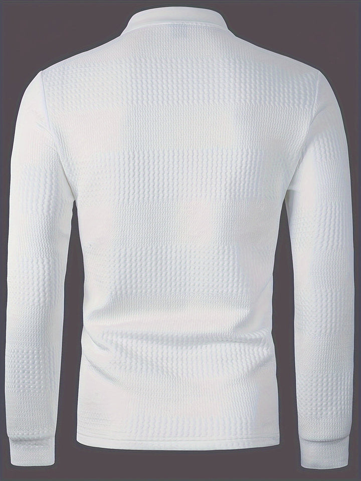 Men's Long Sleeve Knit Polo Shirt Casual – Richard